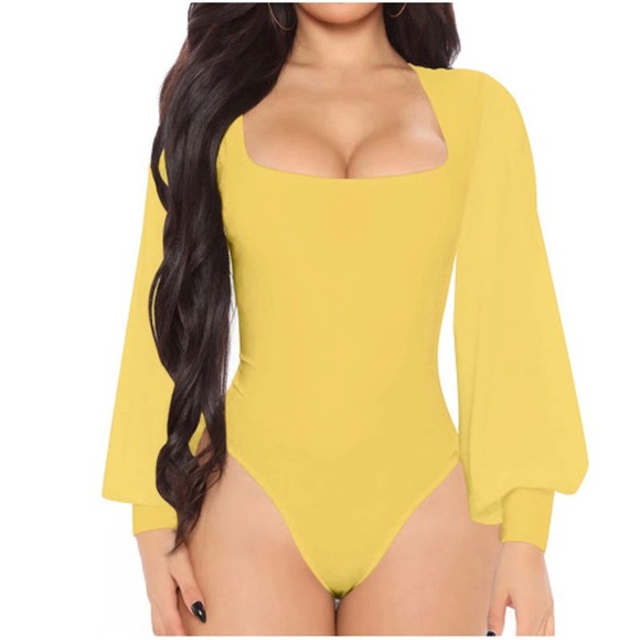 Jorasob Tops - Lantern Sleeve Bodysuit- Size XS